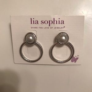 Lia Sophia Silver Hoop Earrings